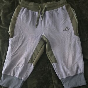 Sporty streetwear vibes! Rare MAIKANONG joggers in charcoal & army green.